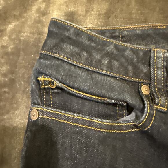 Lands End Mid Rise Straight Jeans Womens Size 14 Blue Stretch Denim Pockets - Picture 5 of 13